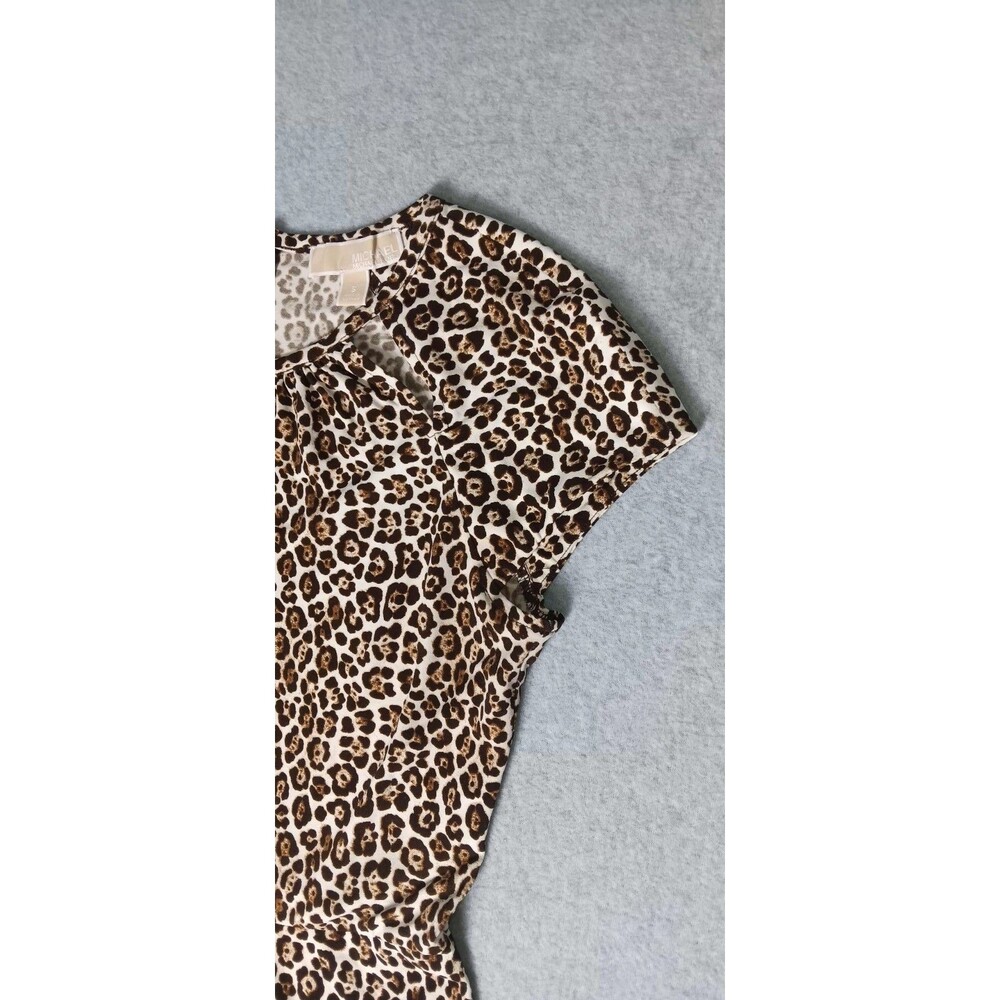 Michael Kors Fit And Flare Skater Dress S Leopard Cheetah Animal Print Mob Wife - Picture 4 of 10